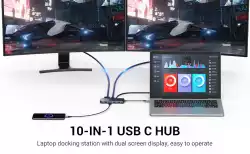 Vention докинг станция Type-C Docking Station Power Distribution 3.0 87W - HDMI, Type-C x 1, USB3.0 x 2, USB 2.0 x 2, LAN, SD/TF, VGA - TFGHB