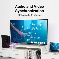 Vention Кабел Cable - Display Port v1.2 DP M / M Black 4K 3M - HACBI