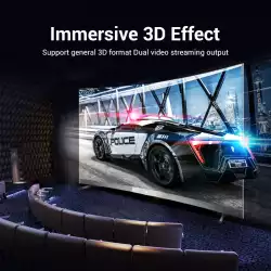 Vention Кабел Cable - Display Port v1.2 DP M / M Black 4K 3M - HACBI