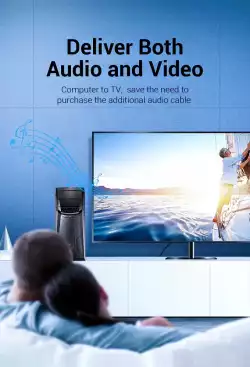 Vention кабел Cable DisplayPort to HDMI 3.0m - 4K, Gold Plated - HFOBI