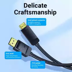 Vention кабел Cable DisplayPort to HDMI 3.0m - 4K, Gold Plated - HFOBI
