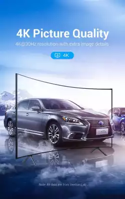 Vention кабел Cable DisplayPort to HDMI 3.0m - 4K, Gold Plated - HFOBI