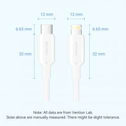 Vention кабел Cable USB 2.0 Type-C to Lighting 1m White - LAKWF