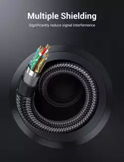 Vention кабел Display Port 1.4 DP M / M 8K 2m - Cotton Braided, Blue Aluminum Alloy - HCELH