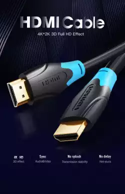 Vention Кабел HDMI v2.0 M / M 4K/60Hz Gold - 10M Black - AACBL