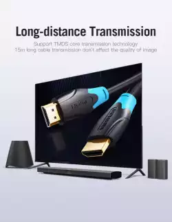 Vention Кабел HDMI v2.0 M / M 4K/60Hz Gold - 5M Black - AACBJ