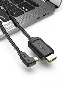 Vention Кабел Type-C to HDMI Cable Right Angle 1.5M Black - CGVBG