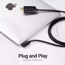 Vention Кабел Type-C to HDMI Cable Right Angle 1.5M Black - CGVBG