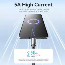 Vention кабел USB2.0 Type-C/Type-C 100W, LED display 2m - CTKBH