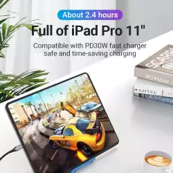 Vention Кабел USB 2.0 Type-C to Type-C - 1.0M Black 5A Fast Charge - TAEHF