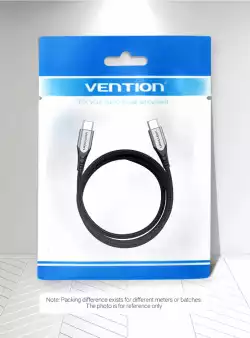 Vention Кабел USB 2.0 Type-C to Type-C - 1.0M Black 5A Fast Charge - TAEHF