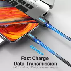 Vention Кабел USB 3.1 Type-C / USB 2.0 AM - 0.5M Black 5A Fast Charge - CORBD