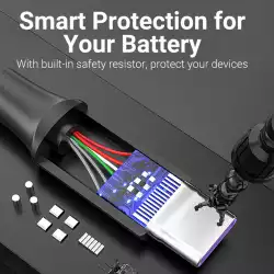 Vention Кабел USB 3.1 Type-C / USB 2.0 AM - 0.5M Black 5A Fast Charge - CORBD