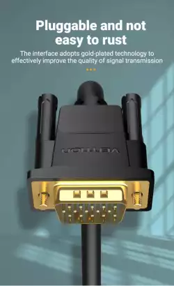 Vention Кабел за монитор Cable VGA HD15 M / M 1.0m Gold Plated, 2 Ferrites - DAEBF