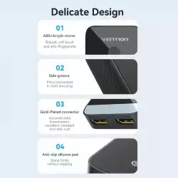 Vention Разклонител превключвател HDMI 2.0 Switcher/Splitter 2-Port Bi-Direction 4K Black - AKOB0