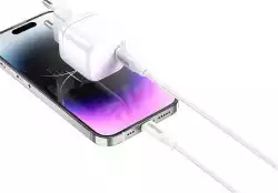 Vention Универсално зарядно за стена Charger Wall GaN - USB Type-C 30W White - FAKW0-EU