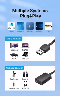 Vention външна звукова карта USB Sound card - CDYB0