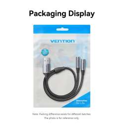 Vention външна звукова карта USB Sound card 2-Port 0.25M Gray - CVHHC