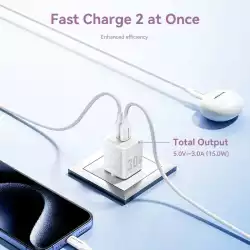 Vention зарядно за стена Charger Wall GaN - QC3.0 + Power Distribution Type-C 30W - FEQW0-EU