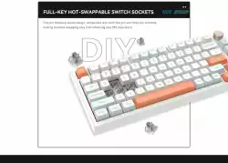 VGN безжична геймърска механична клавиатура Wireless Gaming Mechanical Keyboard - N75 PRO Caribbean Blue - Kailh Vaporwave Switches, RGB