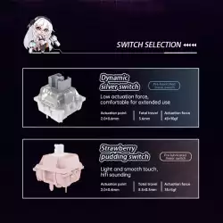 VGN безжична геймърска механична клавиатура Wireless Gaming Mechanical Keyboard - V87 Caribbean Blue - Power Silver Switches [Linear]