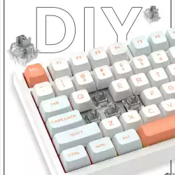 VGN професионална геймърска механична клавиатура Professional Gaming Mechanical Keyboard N75 RGB Jelly Orange - Power Purple Switches [Tactile]