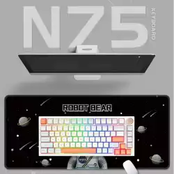 VGN професионална геймърска механична клавиатура Professional Gaming Mechanical Keyboard N75 RGB Caribbean Blue - Power Silver Switches [Linear]