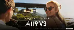 VIOFO Видеорегистратор Dash Cam A119 V3-G - GPS Module, Quad HD+, HDR, Sony STARVIS