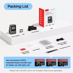 VIOFO Видеорегистратор Dash Cam A119 M Pro 4K - 30fps, Sony STARVIS 2, WiFi 6, GPS                          