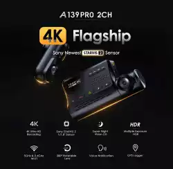 VIOFO Видеорегистратор Dash Cam A139 PRO 2 Channel - 4K UHD, Sony STARVIS 2, GPS