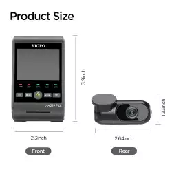 VIOFO Видеорегистратор Dash Cam A229 Plus 2 Channel - 2K, HDR, Sony STARVIS 2, GPS