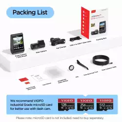 VIOFO Видеорегистратор Dash Cam A229 Ultra 2 Channel - 4K, HDR, Dual Sony STARVIS 2 8MP, GPS, Bluetooth                          