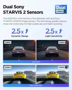 VIOFO Видеорегистратор Dash Cam A229 Plus 3 Channel - 2K, HDR, Sony STARVIS 2, GPS