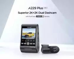 VIOFO Видеорегистратор Dash Cam A229 Plus 2 Channel - 2K, HDR, Sony STARVIS 2, GPS                          