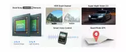VIOFO Видеорегистратор Dash Cam A229 Plus 2 Channel - 2K, HDR, Sony STARVIS 2, GPS