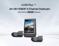 VIOFO Видеорегистратор Dash Cam A229 Plus 3 Channel - 2K, HDR, Sony STARVIS 2, GPS