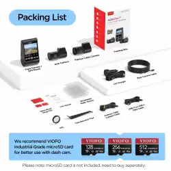 VIOFO Видеорегистратор Dash Cam A229 Ultra 3 Channel - 4K, HDR, Dual Sony STARVIS 2 8MP, GPS, Bluetooth                          