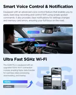 VIOFO Видеорегистратор Dash Cam A229 Plus 3 Channel - 2K, HDR, Sony STARVIS 2, GPS