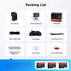 VIOFO Видеорегистратор Dash Cam VS1 - 2K, Sony STARVIS 2, 32GB SD Card Included, GPS, Bluetooth