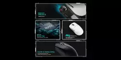 VXE професионална геймърска мишка Wireless Gaming Mouse Dragonfly R1 1K - Huano Ice Berry Pink Dot Switches, Black