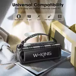 W-King Блутут мобилна колонка Bluetooth Speaker - D8 Mini Black - 30W