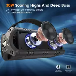 W-King Блутут мобилна колонка Bluetooth Speaker - D8 Mini Black - 30W
