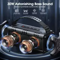 W-King Блутут мобилна колонка Bluetooth Speaker - D8 Mini Black - 30W