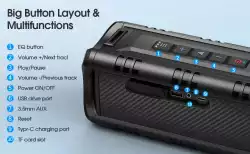 W-King Блутут мобилна колонка Bluetooth Speaker - D8 Mini Black - 30W