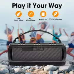 W-King Блутут мобилна колонка Bluetooth Speaker - D8 Mini Black - 30W