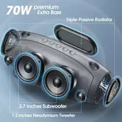 W-King Блутут мобилна колонка Bluetooth Speaker - X10 Black- 70W