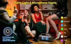 W-King Блутут мобилна парти колонка Bluetooth Party Speaker - D10 Black - 70W, Karaoke mic input, Light Show