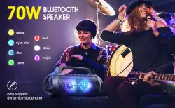 W-King Блутут мобилна парти колонка Bluetooth Party Speaker - D10 Black - 70W, Karaoke mic input, Light Show