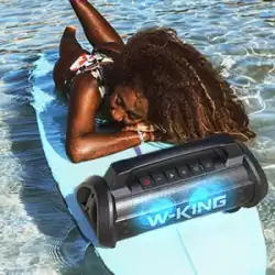 W-King Блутут мобилна парти колонка Bluetooth Party Speaker - D10 Black - 70W, Karaoke mic input, Light Show                          