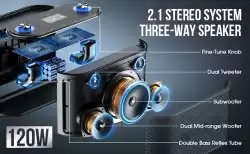 W-King Блутут парти колона Bluetooth Party Speaker - H10 - 120W, 2 x Wireless Microphones, Karaoke